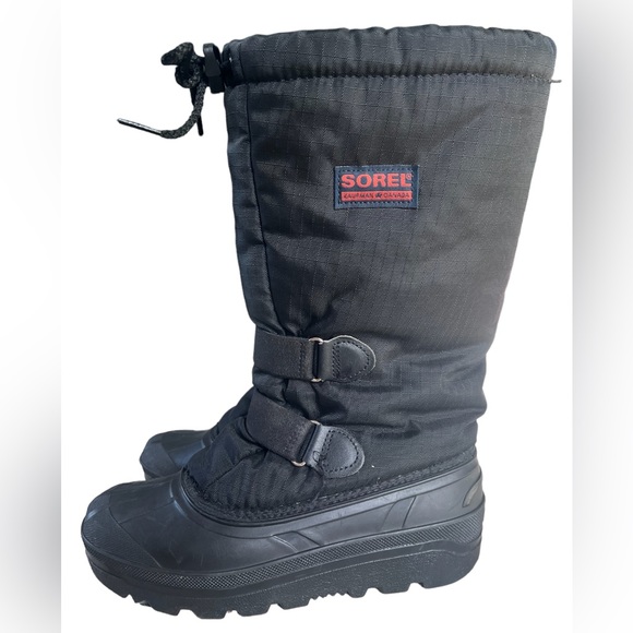 SOREL Women's Size 6 Vintage Kaufman Canada Felt Lined Snowcap Winter Boot Black - Picture 6 of 10